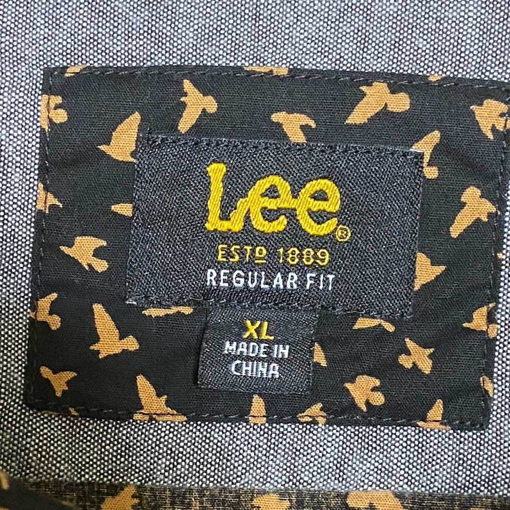 Lee XL Men Shirt‎ Black Tan Print Western Core Modern Cowboy Streetwear Y2K Vibe - Picture 5 of 7